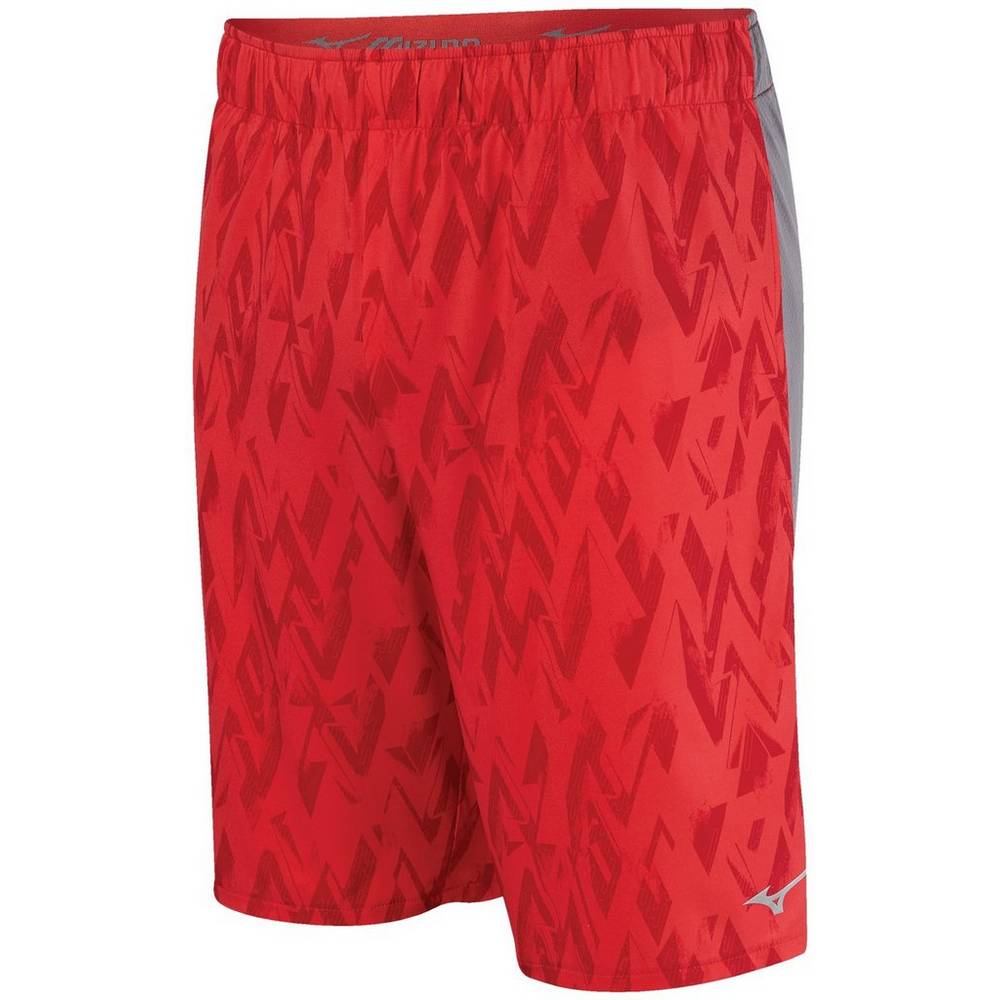 Mens Mizuno Alpha Printed 8.5" Running Shorts Red Philippines (BAXCRK647)